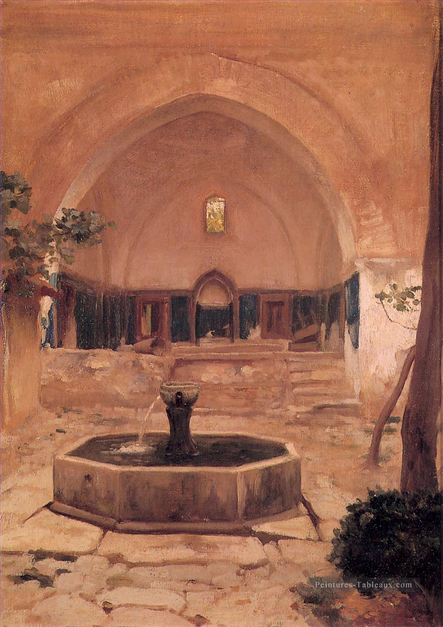 Cour d’une mosquée à Broussa 1867 académisme Frederic Leighton islamique Peintures à l'huile
